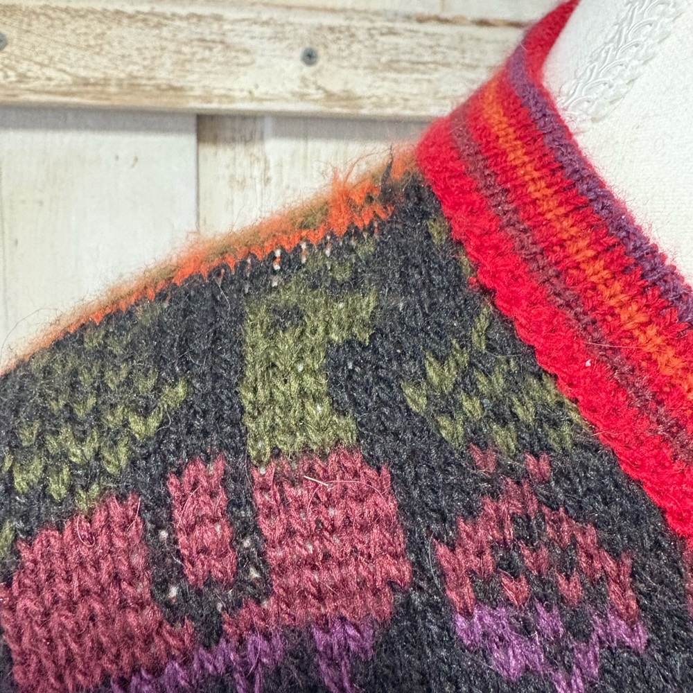 Multicolor 100% Alpaca Sweater - Picture 3 of 4